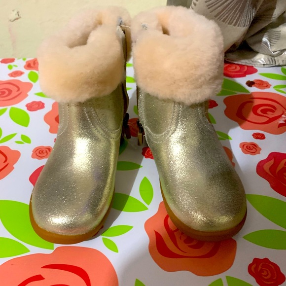 UGG Other - Gold Fur Ugg Boots Size 8C
